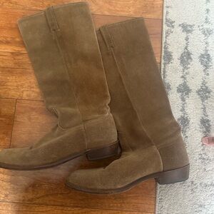 Frye Brown Suede Heeled Boots